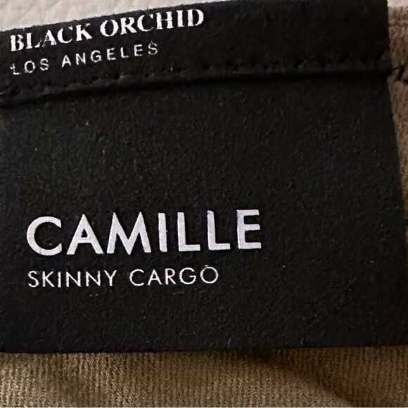 Black Orchid Camille Skinny Cargo Pocket Pants/Jeans in Military Green Size 29 - Picture 8 of 12